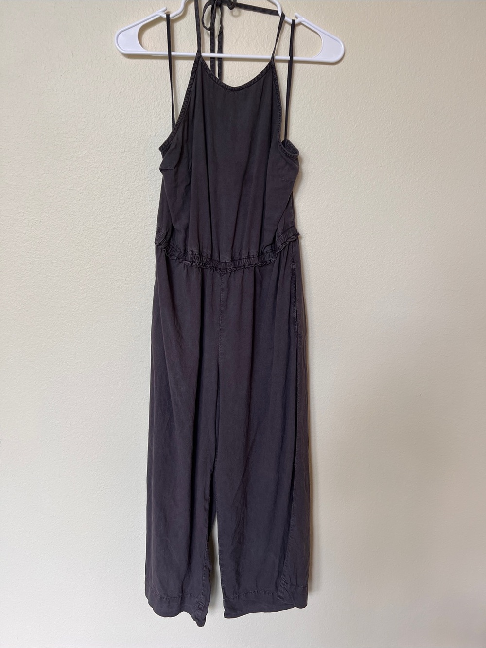 cloth & stone charcoal halter wide-leg Jumpsuit